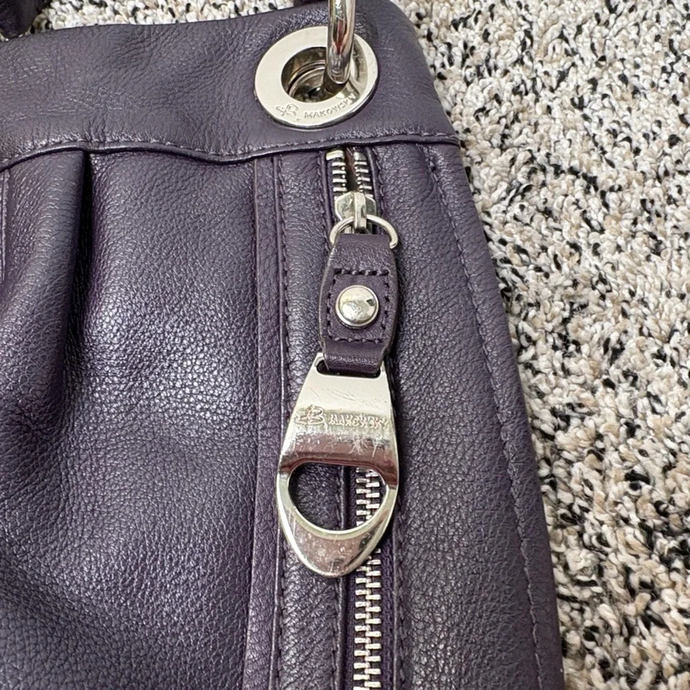 B.Makowsky Purple Leather Crossbody - Picture 3 of 6